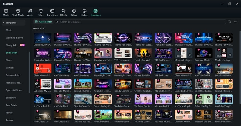 filmora youtube outro templates