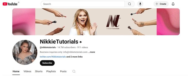 youtube banner example for beauty channel