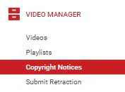 Aviso de derechos de autor de YouTube