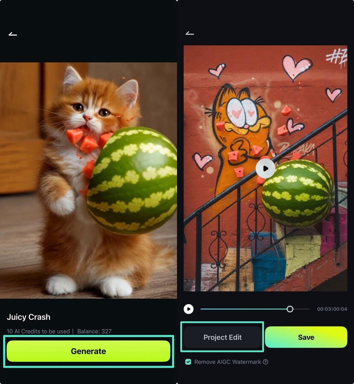 generate video with template