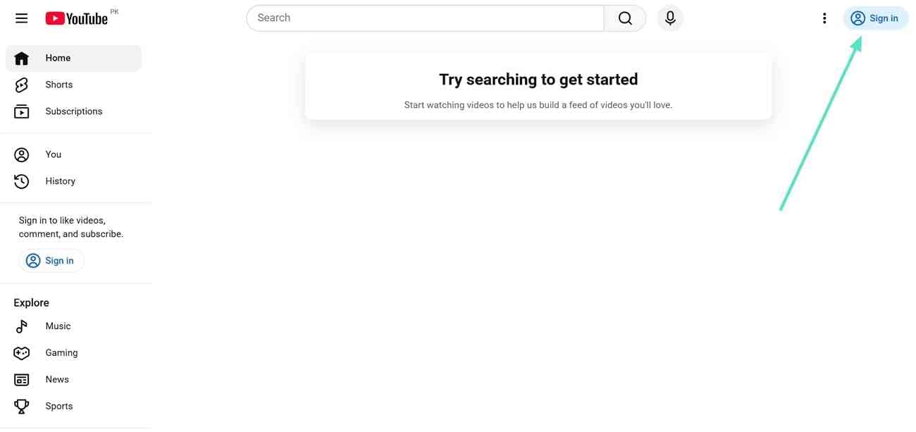 sign in youtube desktop