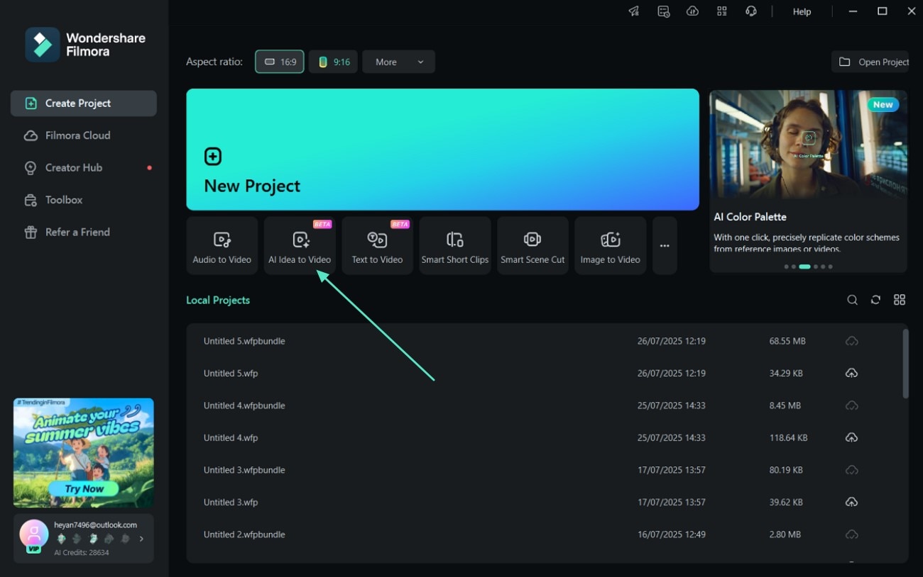 locate ai idea to video tool