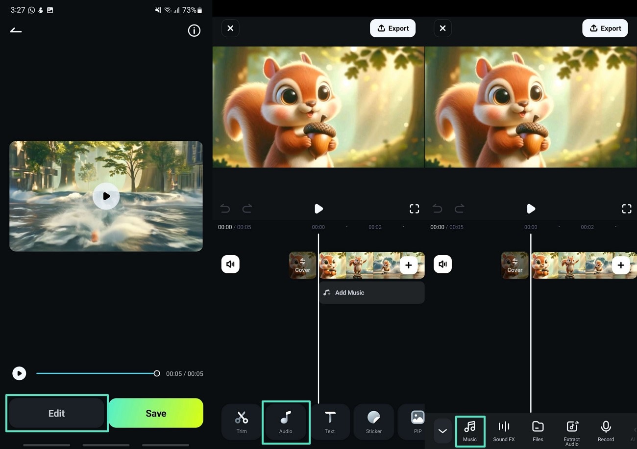 insert music ai generated video