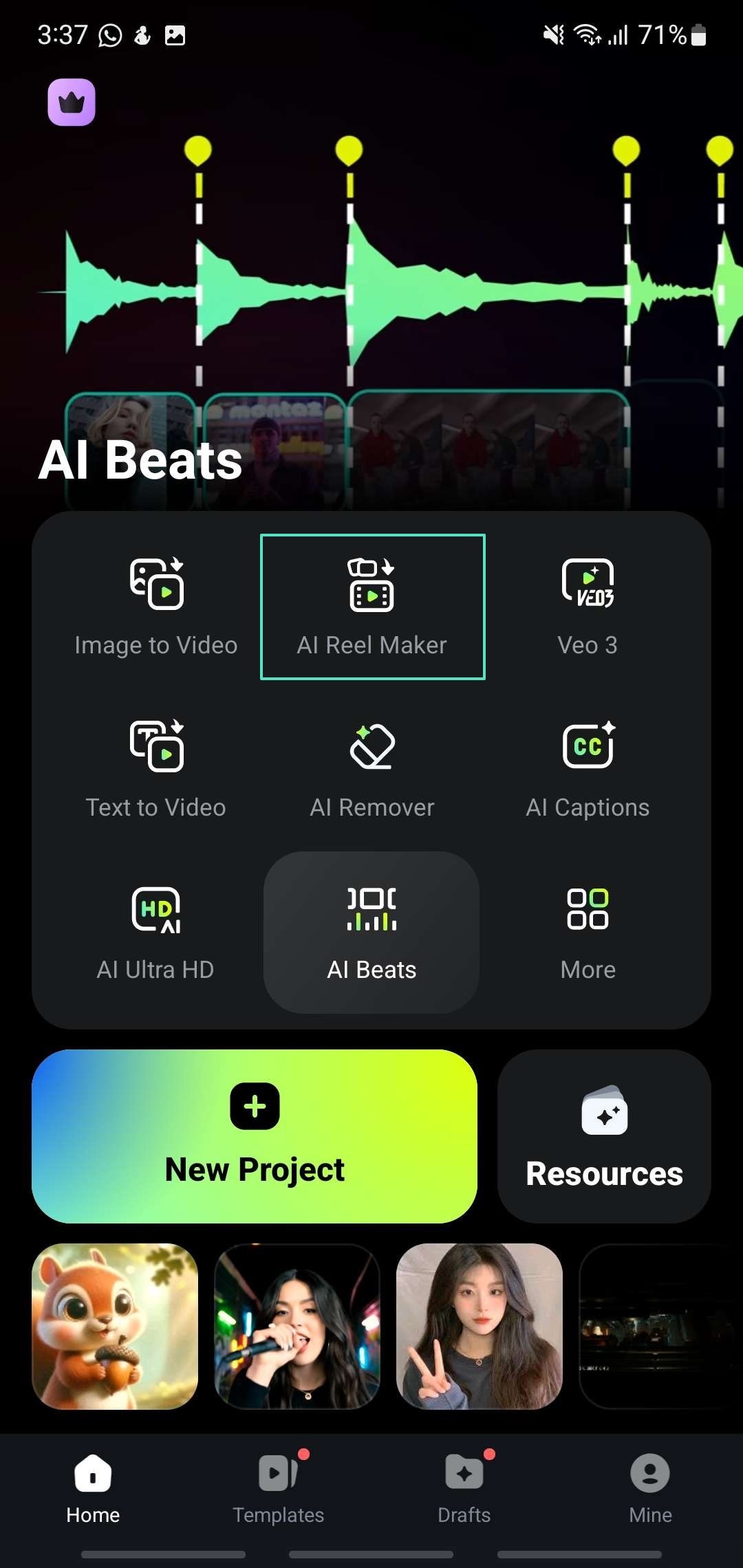 filmora app ai reel maker