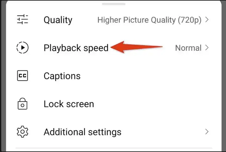 access playback speed settings