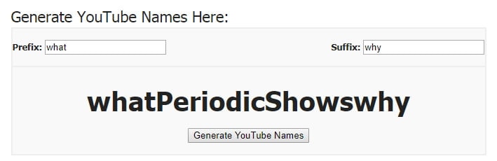  Generador de nombres del canal de YouTube 