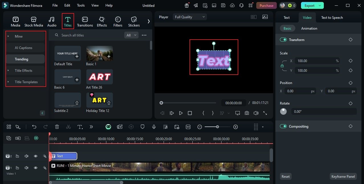 title options