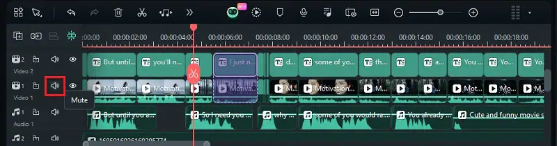 mute previous audio tracks