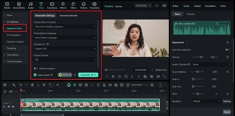 access filmora speech to text