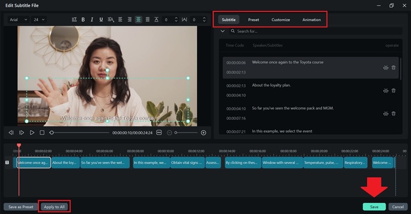 customize youtube video subtitle filmora