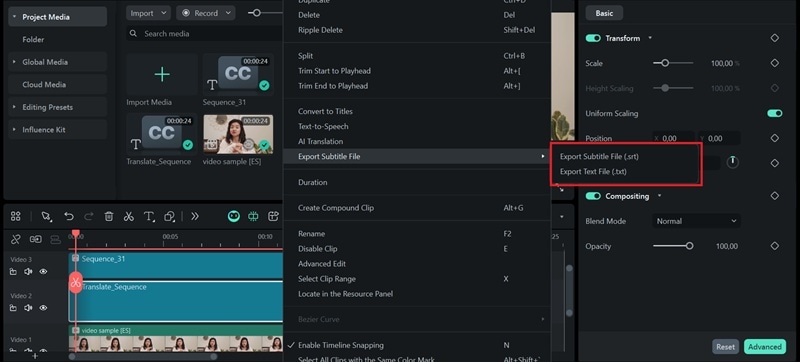 export youtube subtitle as srt