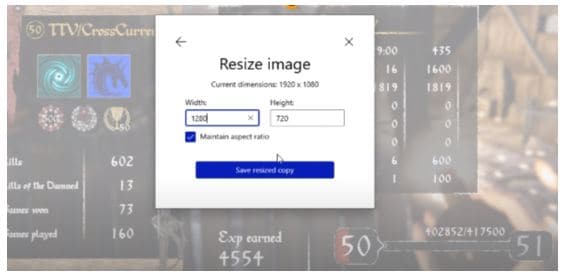 setting image width and height