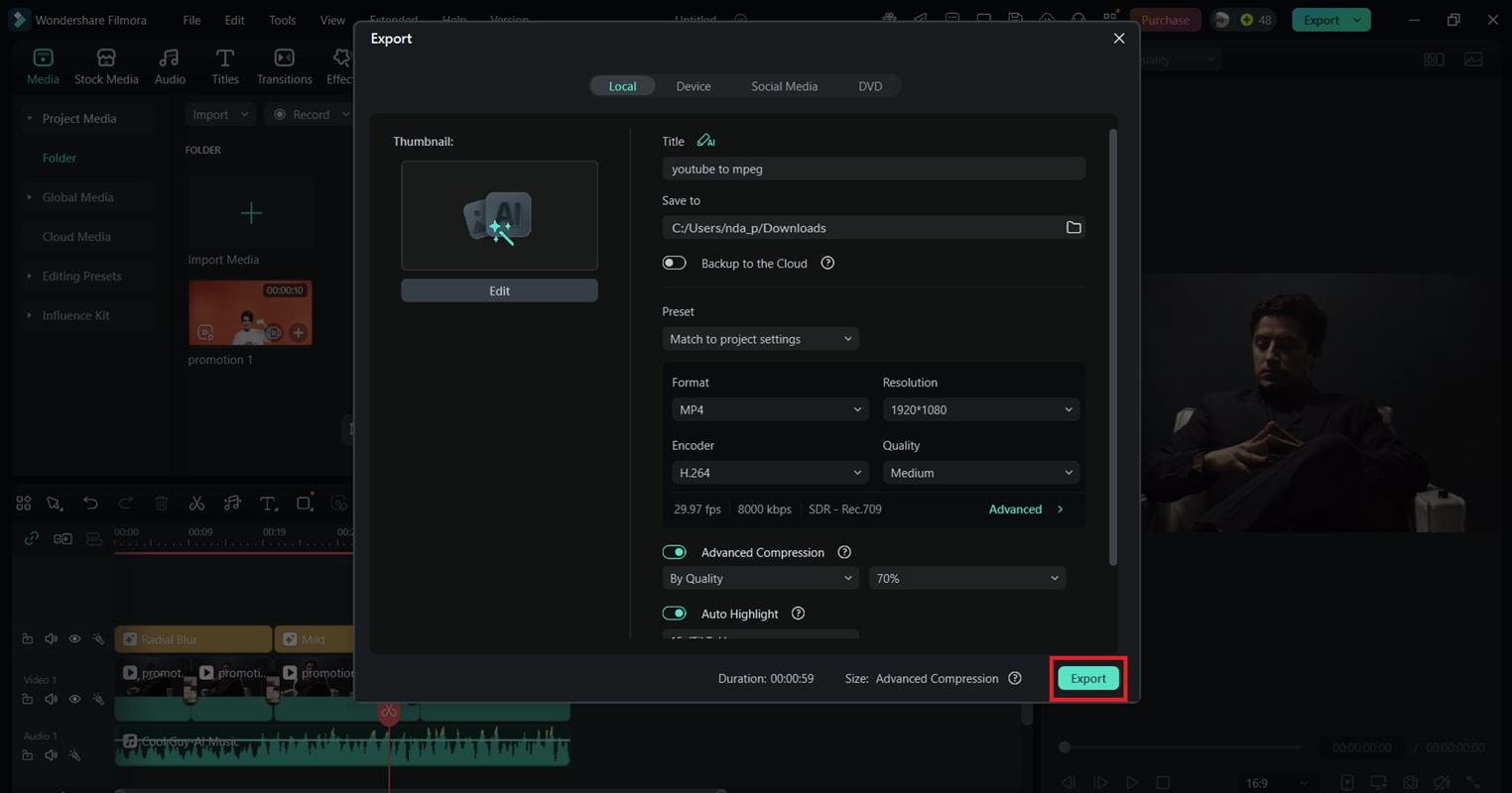 export your edited video