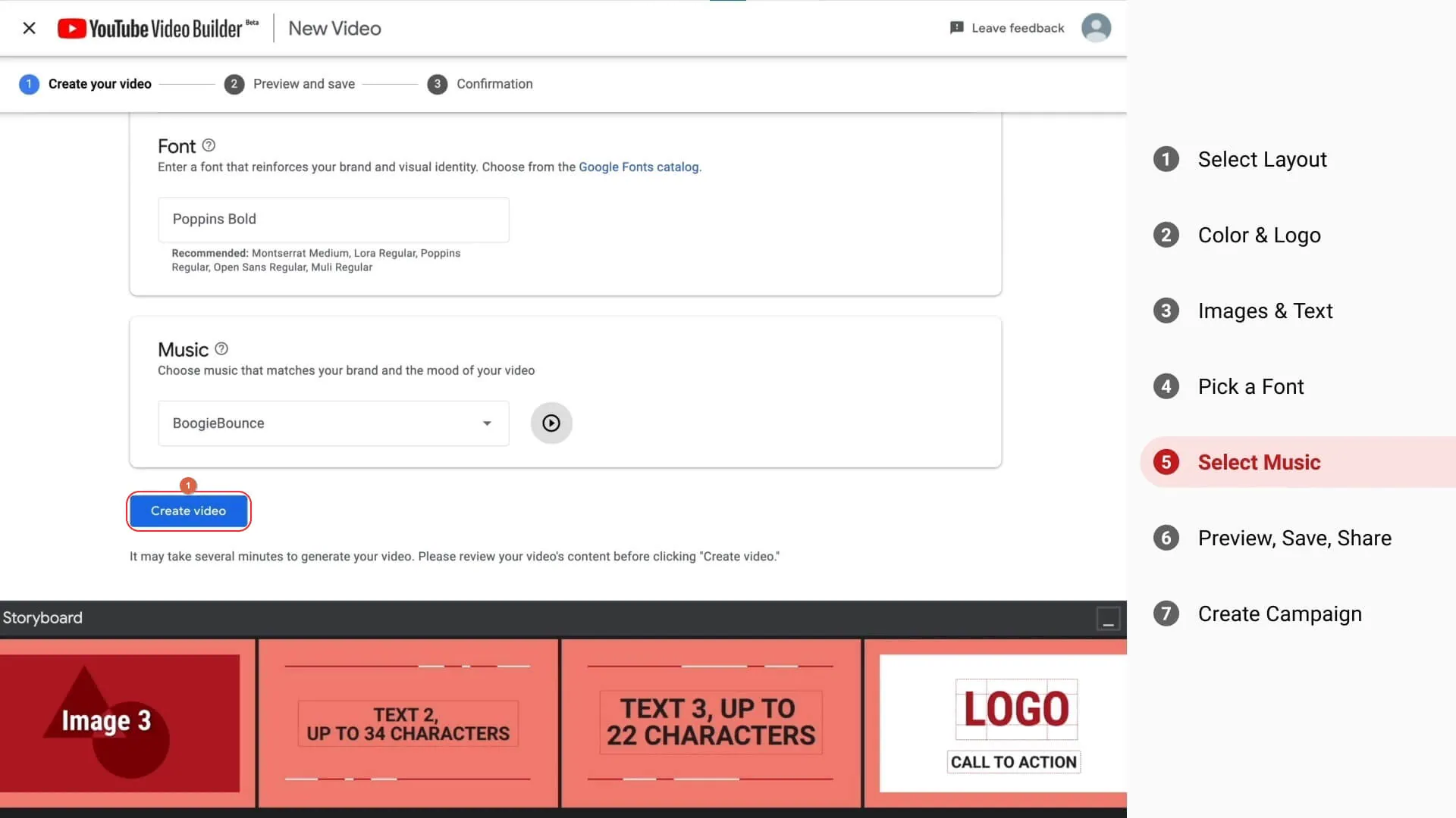  Créer une vidéo avec YouTube Video Builder  