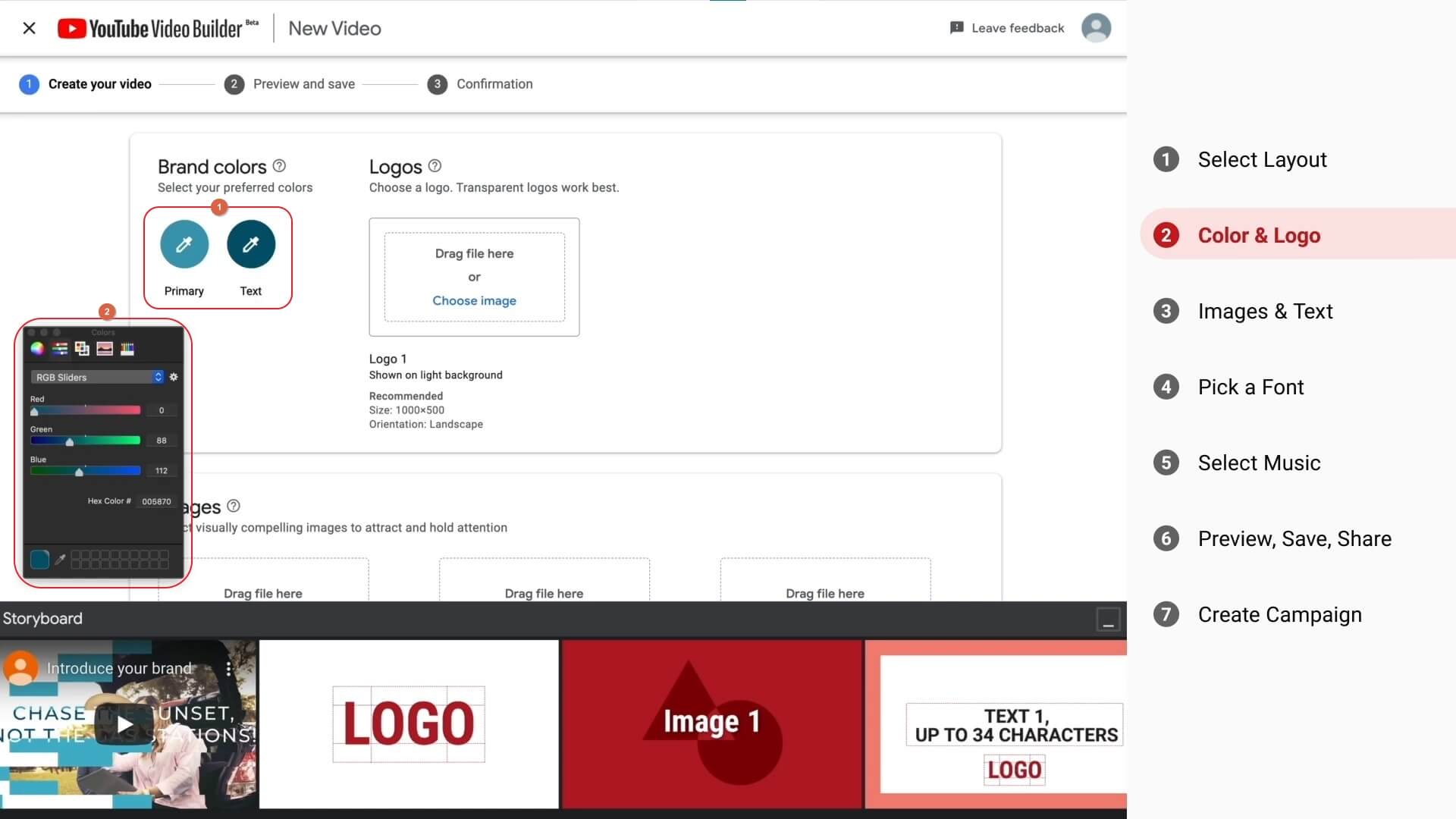 Create video with YouTube Video Builder 