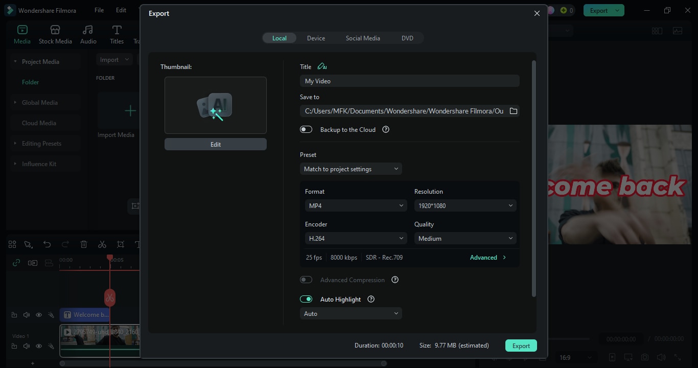 export youtube video