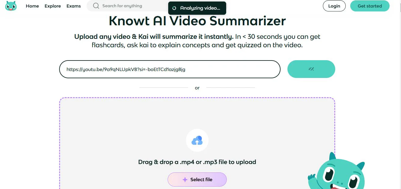 generate key points with video summarizer