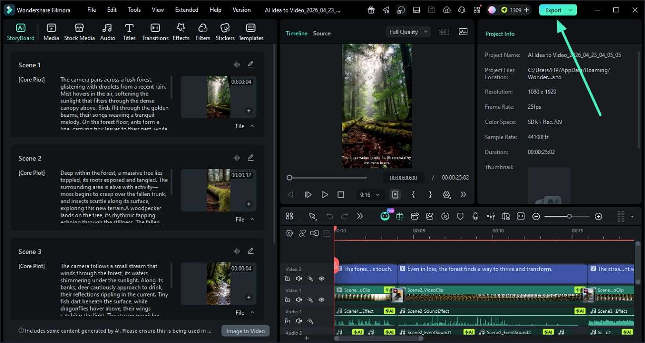 finalize and export video