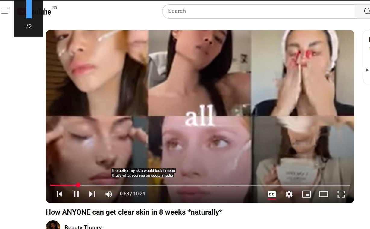 opening youtube video