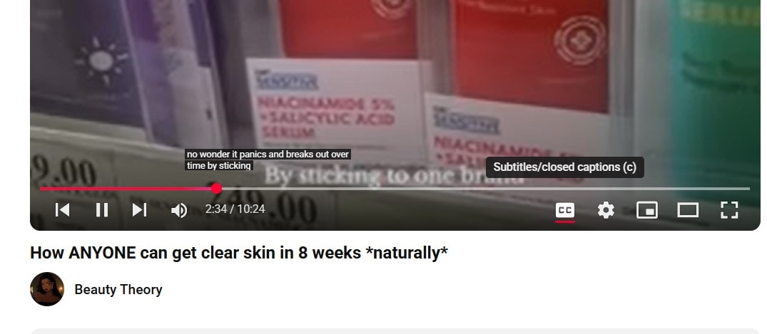 youtube captions