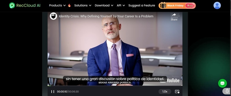 reccloud youtube video translator