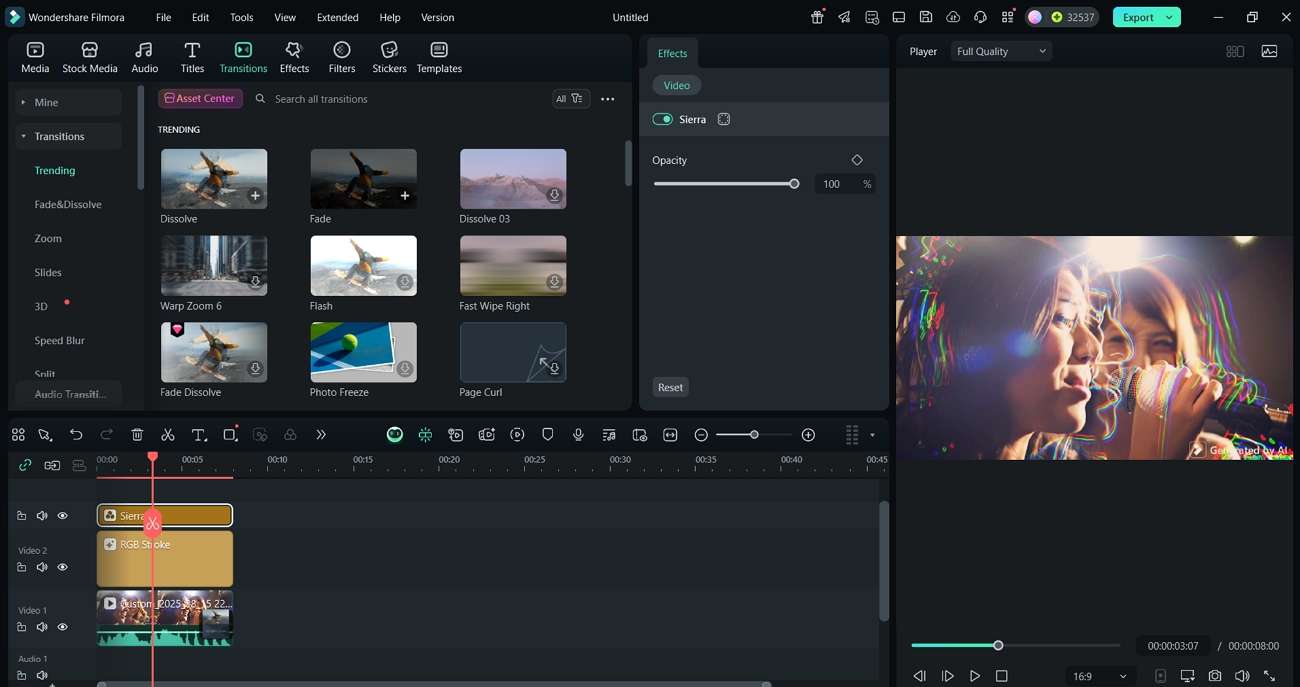 transitions, effects and filters presets
