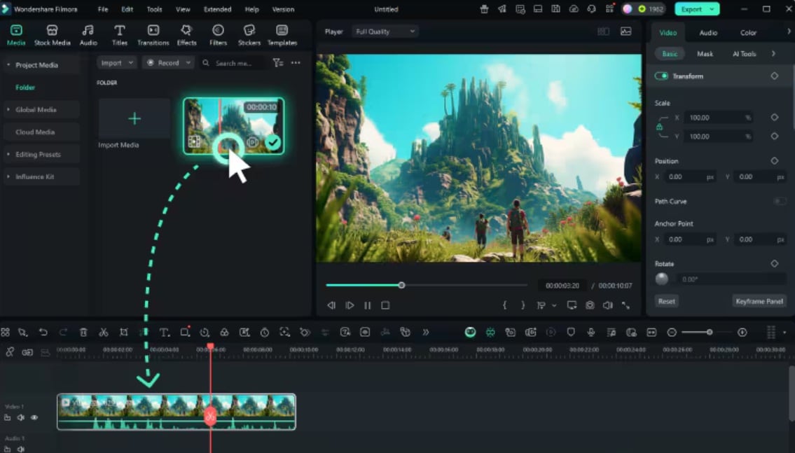 edit recorded video on filmora