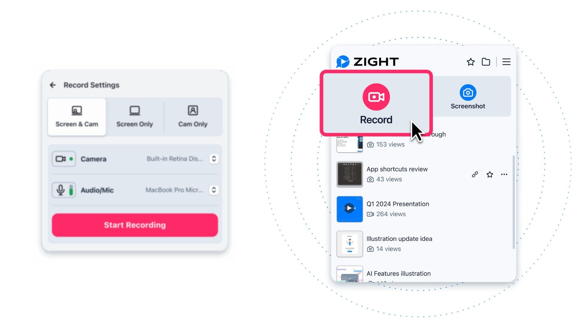 zight screen recorder feature