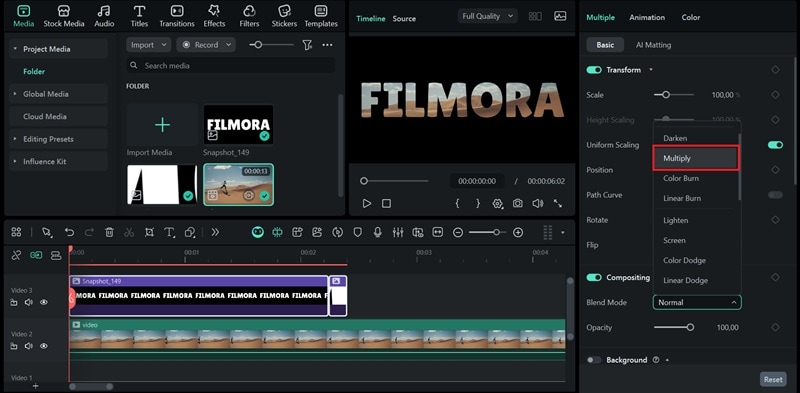 set video to multiply