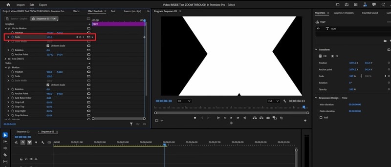 set scale keyframe in premiere pro