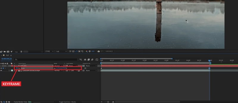 add scale keyframe in ae