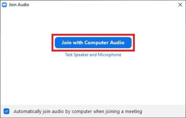 zoom meeting join with computer audio