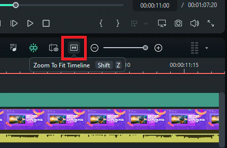  filmora fit to the timeline zoom button