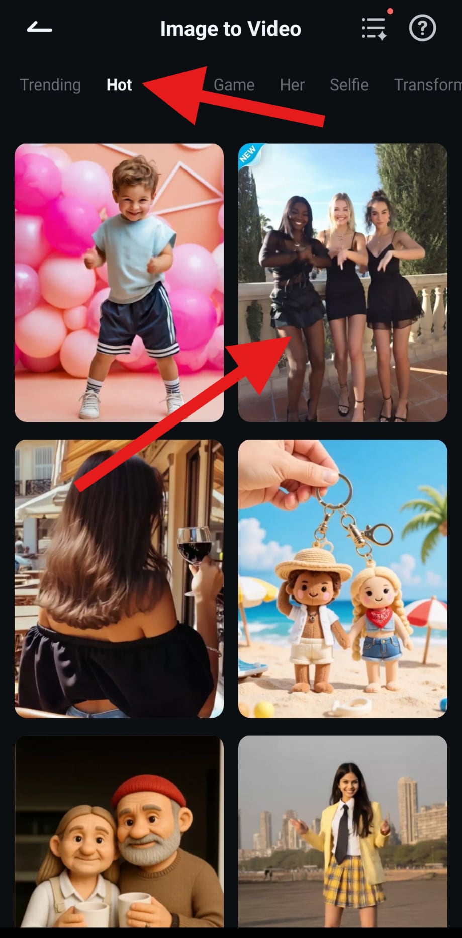 pick a dancing template filmora mobile