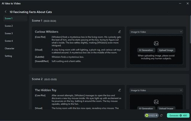 review and customize the storyboard