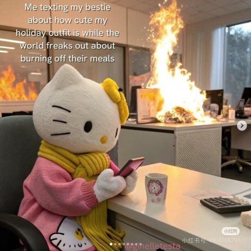 feral hello kitty memes