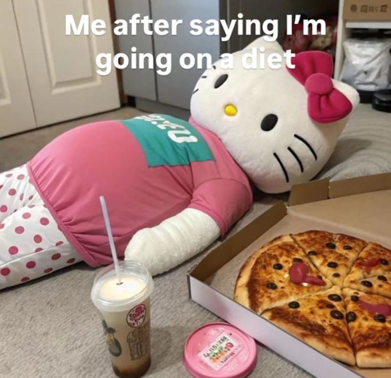diet hello kitty memes