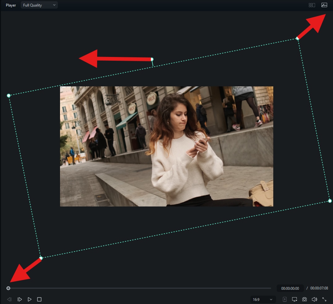 tilt video and enlarge to fit
