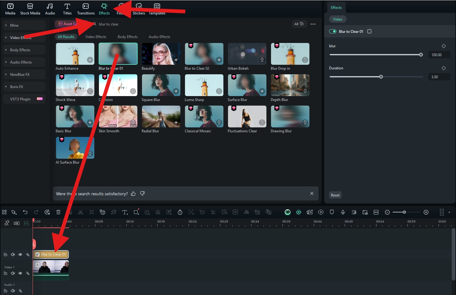 drag effect to video timeline filmora