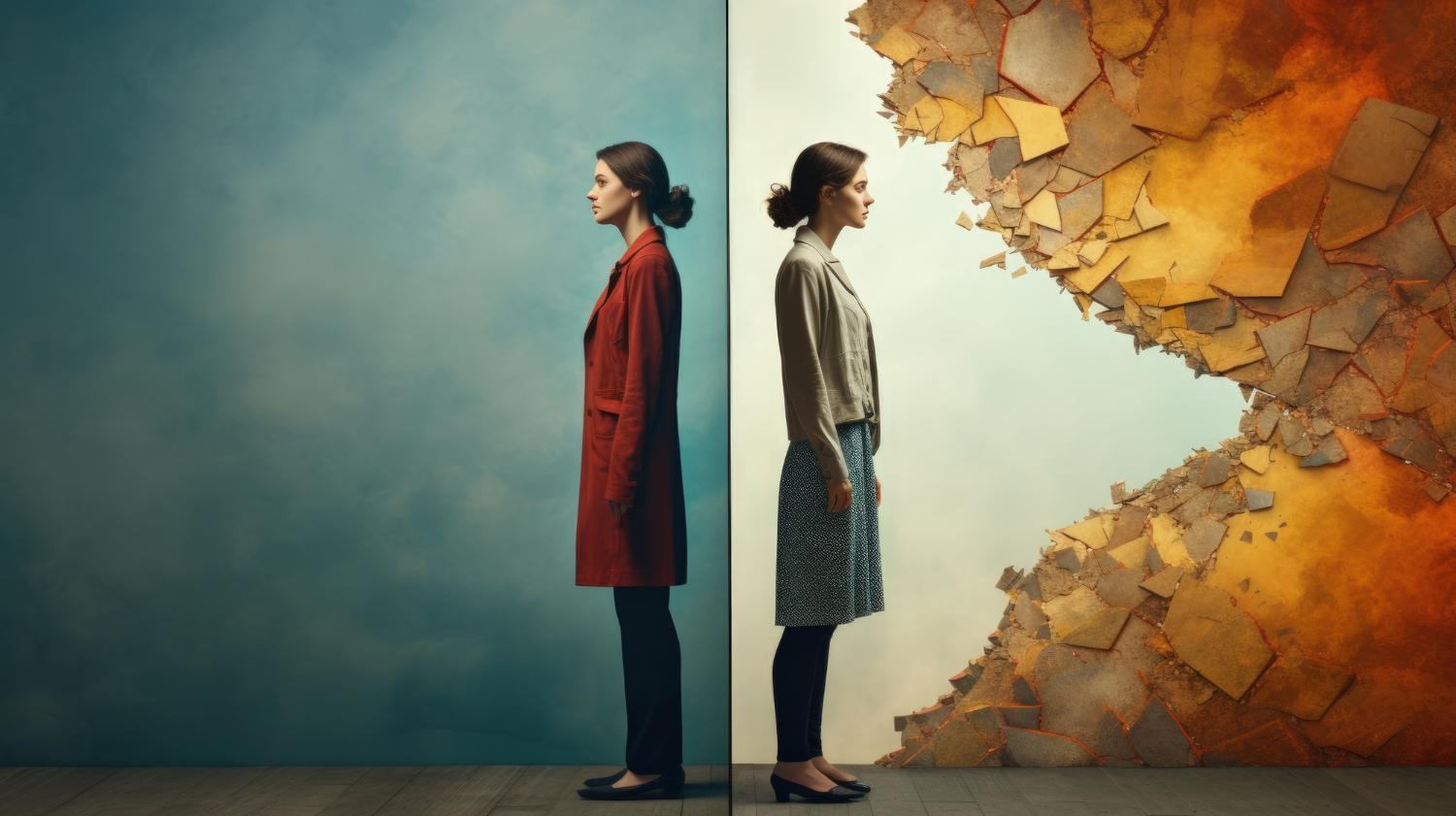 split screen contrast example ai freepik