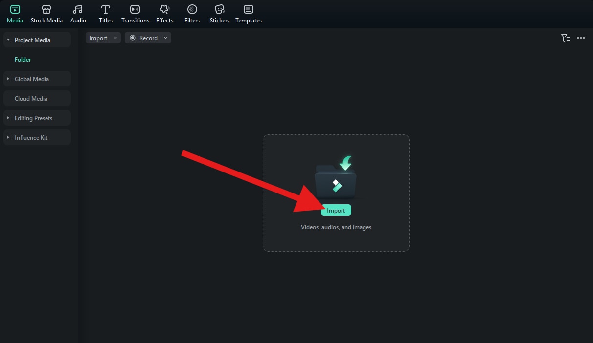 import an image to filmora project