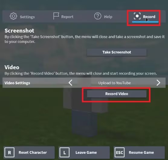 click record video roblox