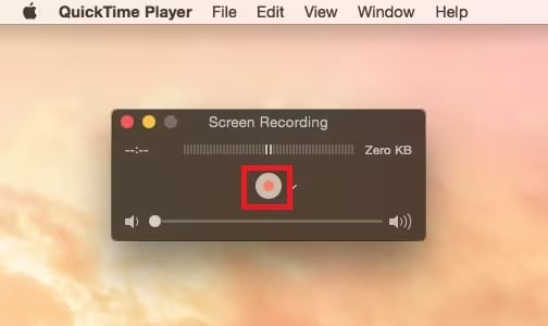 click record button quicktime player