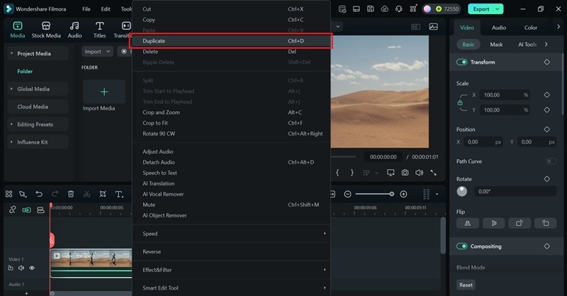 duplicate the video