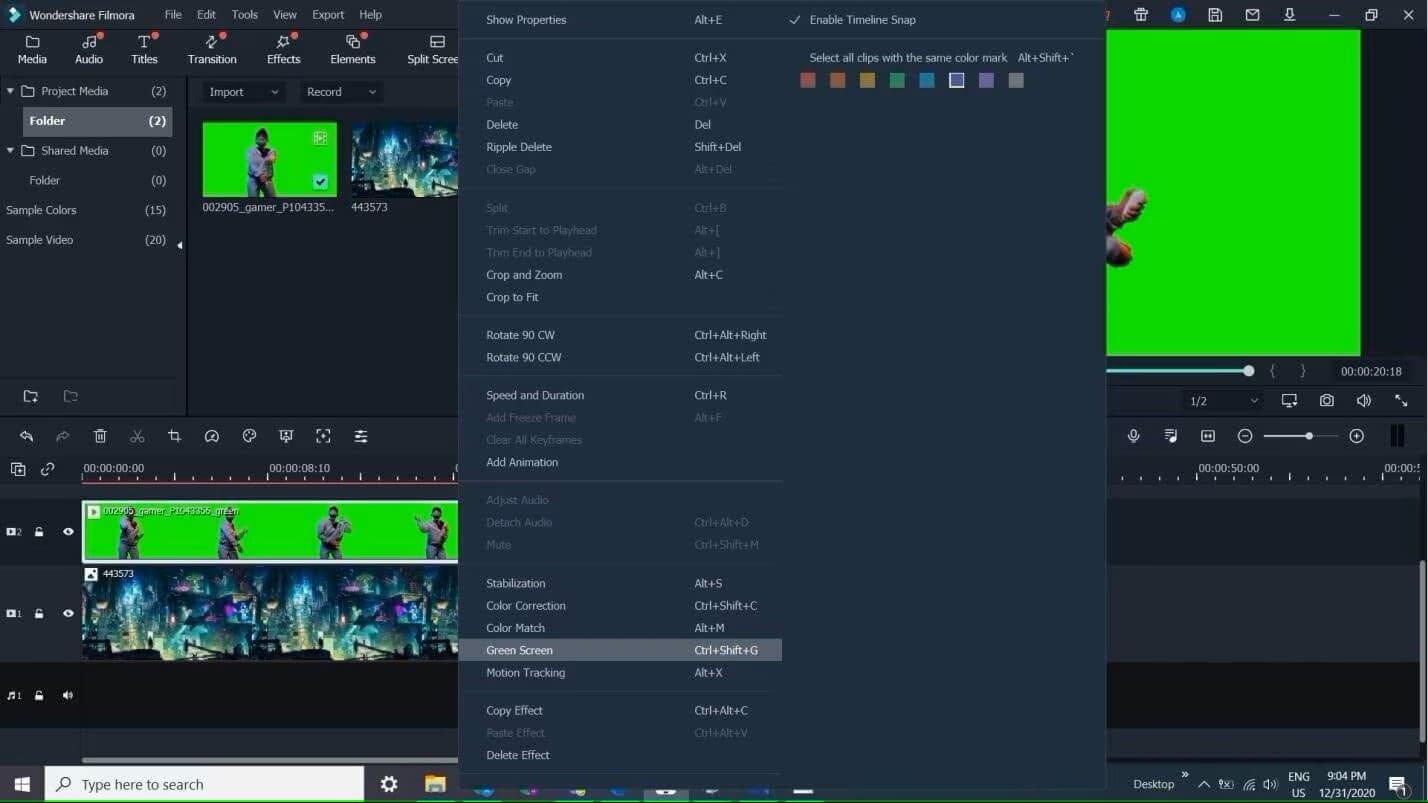 primary filter application of cyberpunk filter/effect
