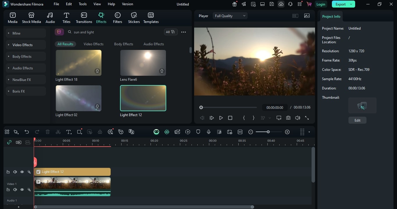choose and apply your filter for video