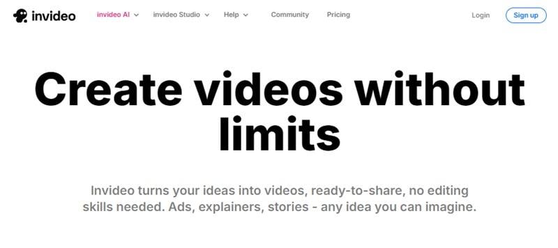 invideo to create online video collage free