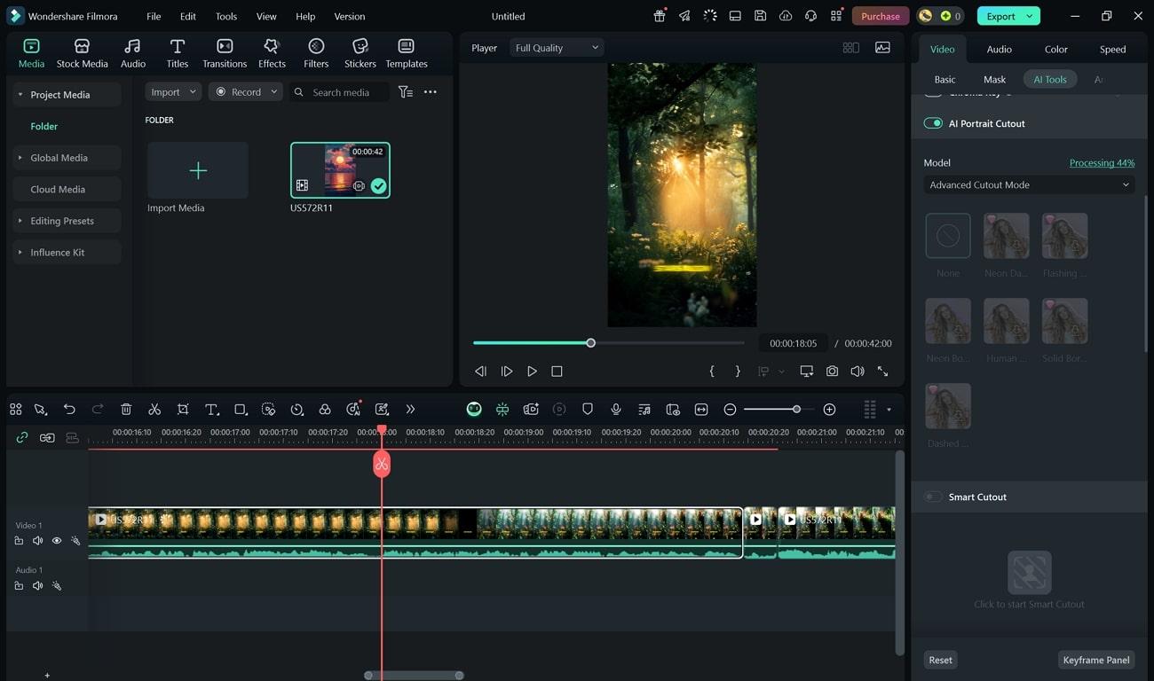 ai portrait and effects filmora