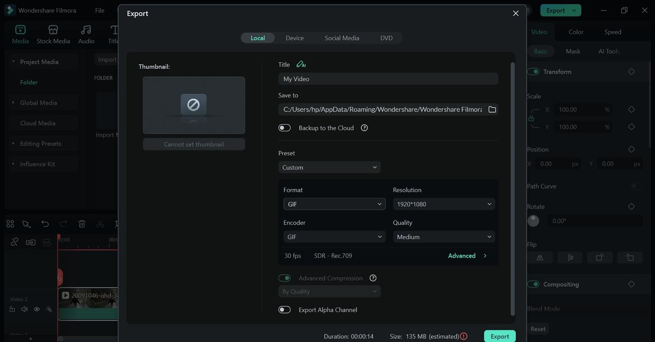filmora mov to gif converter
