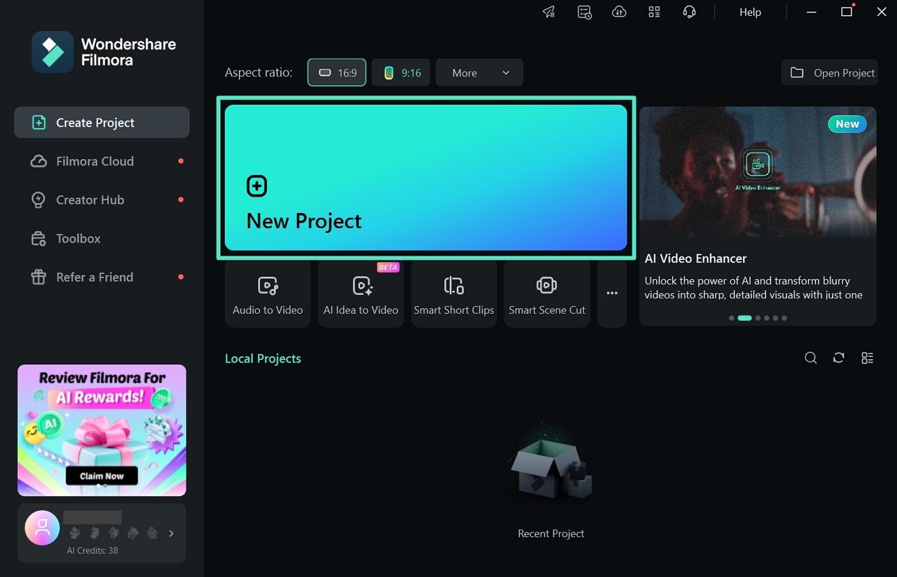 access new project creation
